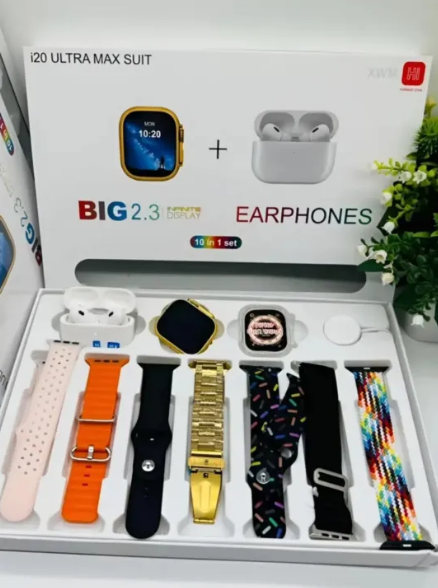 S100 Smart Watch 7in1 Set Wireless Earbuds 2.02 inch
