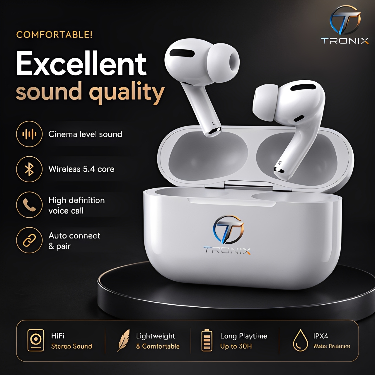 Pro Earbuds TWS Bluetooth 9D Stereo Sound